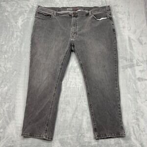 True Nation Jeans Mens 50x28 Gray Denim Comfort High Rise Tapered‎ Fit Outdoor